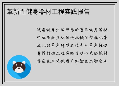 革新性健身器材工程实践报告